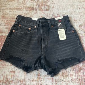 Levi’s 501 High Rise Black Denim Shorts (NWT)